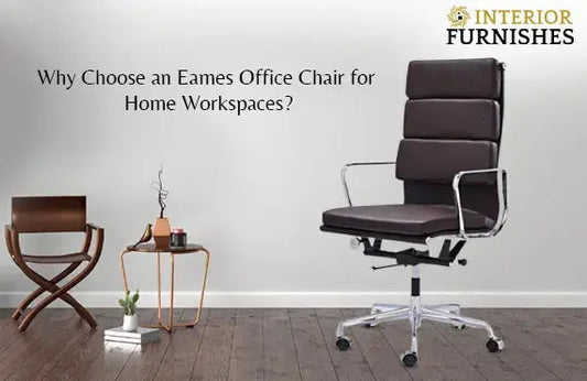 Eames Office Chair from Interior Furnishes – Ergonomic Executive Desk Chair with Adjustable Height and Tilt, Genuine Leather Finish, Ideal for Home Office or Professional Workspace