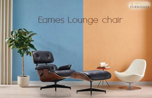 Eames Style Lounge Chair from Interior Furnishes – Iconic Mid-Century Modern Chair with Ottoman, Premium Leather and Wood Finish, Ideal for Stylish Living Rooms or Office Spaces in the UK