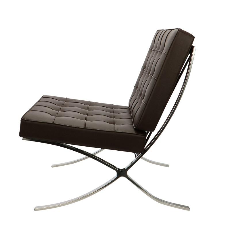 Mies Barcelona Pavilion Chair - Premium Italian Leather | Cream Interior Furnishes