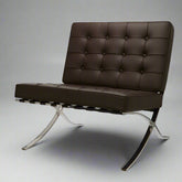 Premium Barcelona Chair - Italian Leather | Interior Furnishes | Chocolate Brown - Premium Barcelona Chairs from Interior Furnishes - Just $425.00! Shop now at Interior Furnishes