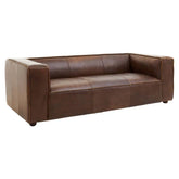 Modern Brown Leather Sofa – Premium 3 Seater Leather Couch for Contemporary Living Room