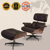 Eames Replica Lounge Chair and Ottoman – Rosewood Veneer Chocolate Brown