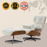 Charles Eames Chair Replica and Ottoman - Rosewood Veneer White