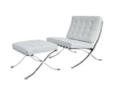 Inspired by Mies van der Rohe Barcelona chair replica – White Italian Leather