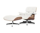 Charles Eames Lounge Chair Replica - Walnut Veneer White