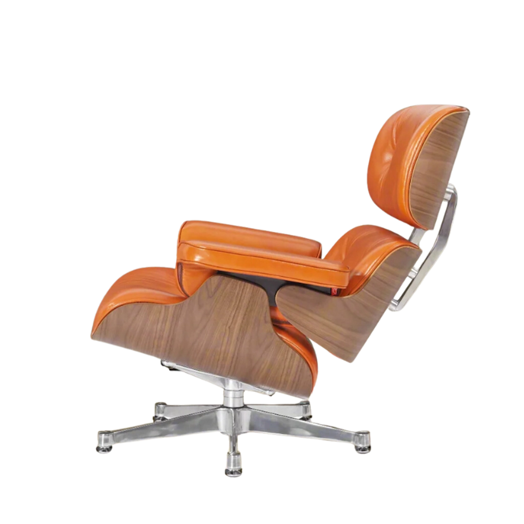 camel brown eames lounge chair