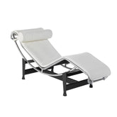 LC4 Style Chaise Longue in White Leather – Mid-Century Inspired Modern Designer Chair