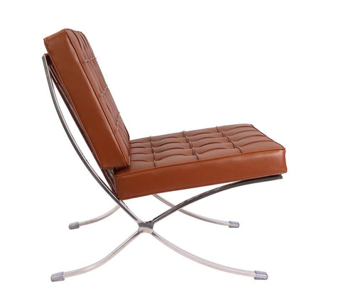 Mies Barcelona Pavilion Chair - Premium Italian Leather | Chocolate Brown Interior Furnishes Mies Barcelona Pavilion Chair - Premium Italian Leather | Chocolate Brown Interior Furnishes