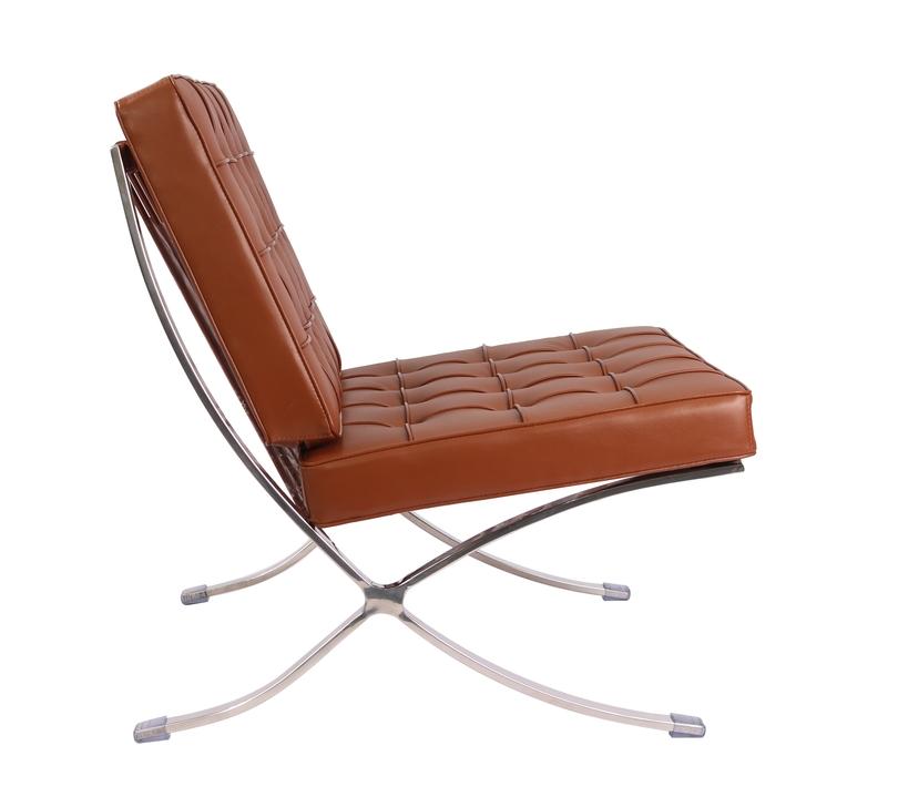 Mies Barcelona Pavilion Chair - Premium Italian Leather | Cream Interior Furnishes