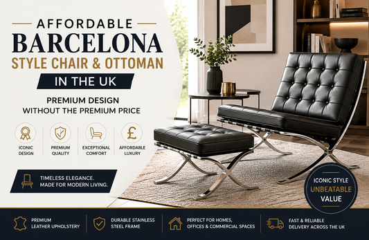 Affordable Barcelona Style Chair and; Ottoman in the UK: Premium Design Without the Premium Price