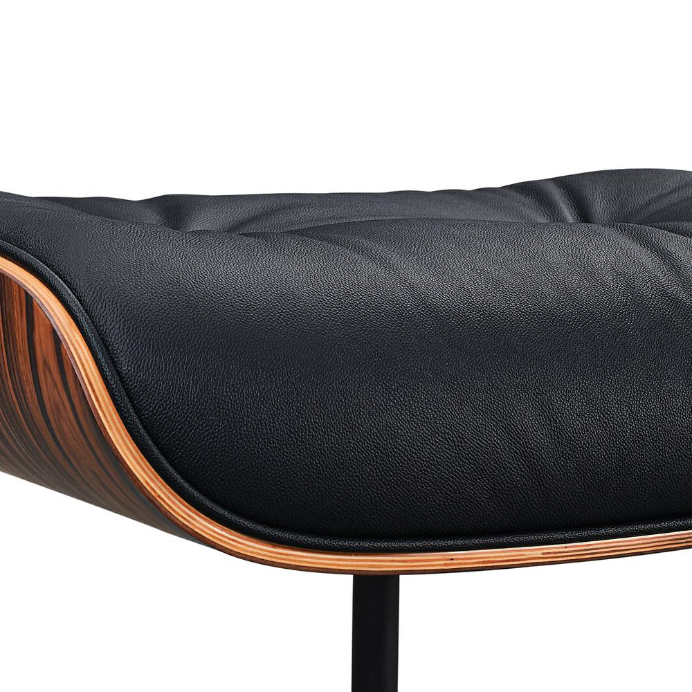Eames Style XL Version Lounge Chair and Ottoman - Rosewood Black and White leather