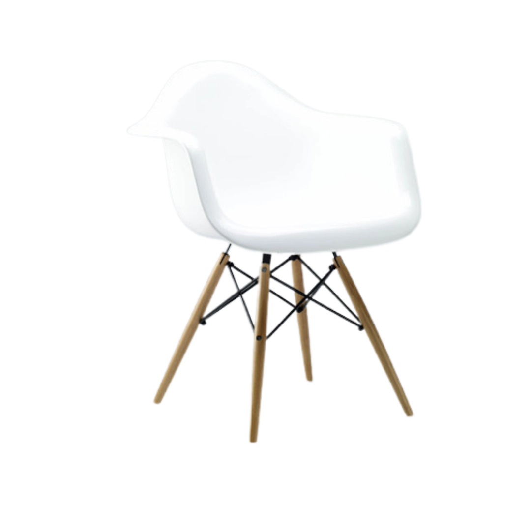 Iconic White Eames-Style DAW Armchair | Sleek Modern Design - Interior Furnishes