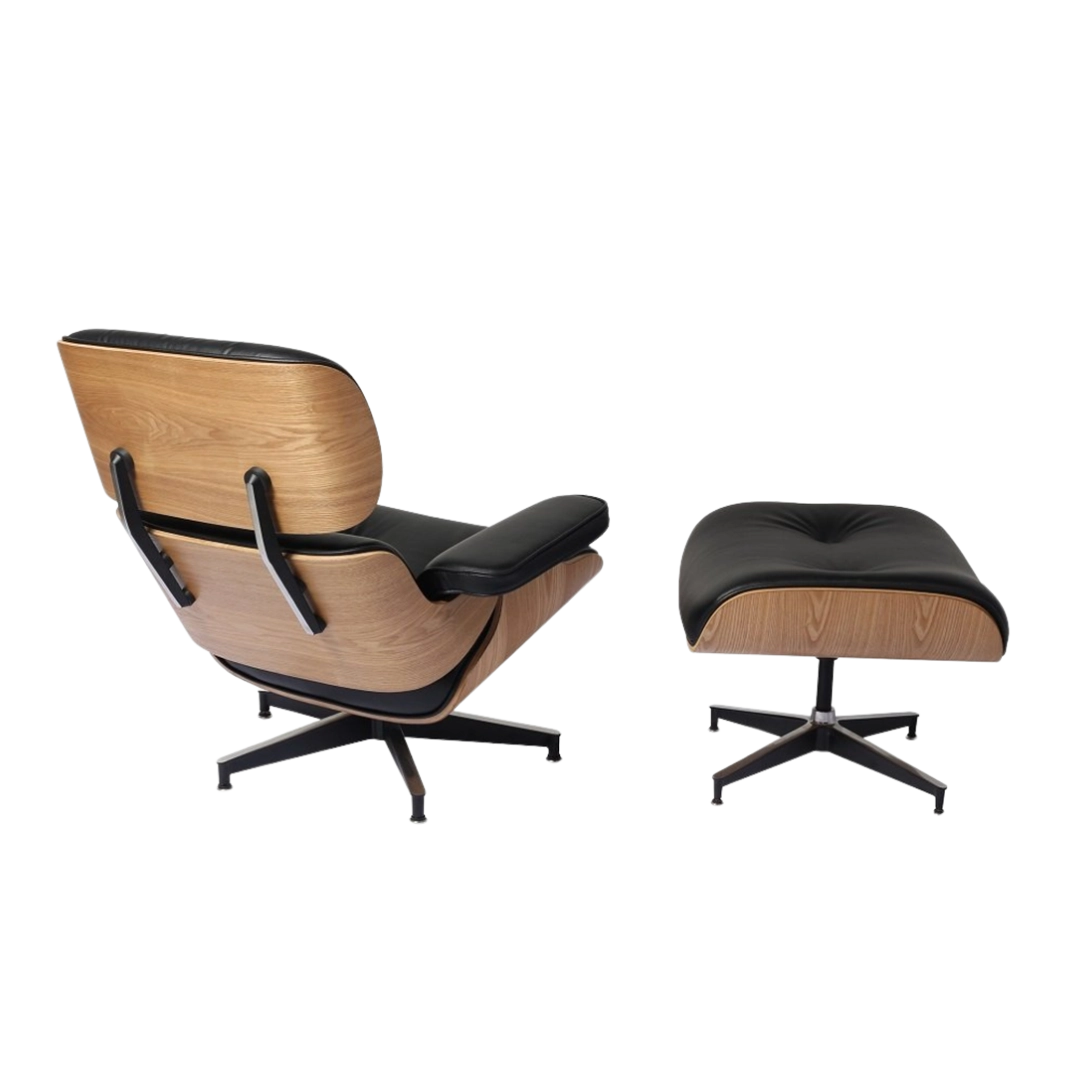 Iconic Design Charles Eames Lounge Chair & Ottoman – Ash Wood  Black