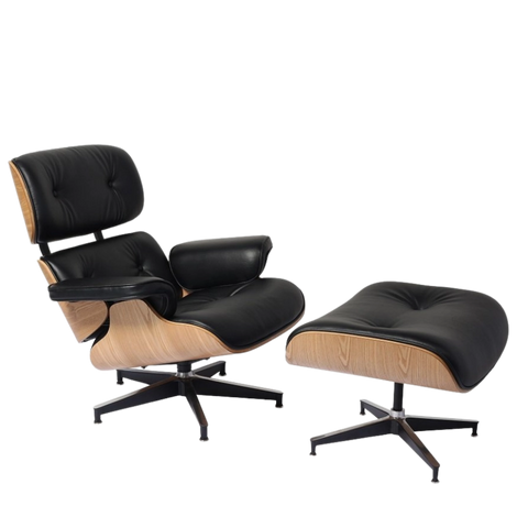 Iconic Design Charles Eames Lounge Chair & Ottoman – Ash Wood  Black