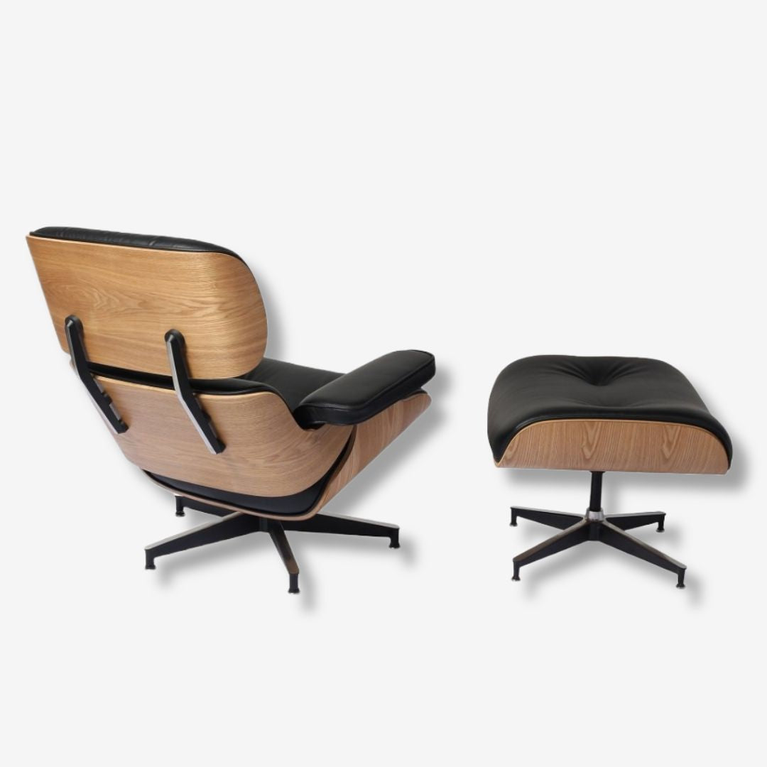 Iconic Design Charles Eames Lounge Chair & Ottoman – Ash Wood  Black