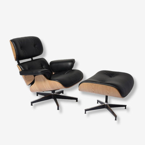 Iconic Design Charles Eames Lounge Chair & Ottoman – Ash Wood  Black