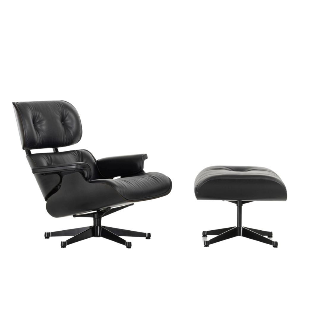 Iconic Design Charles Eames Lounge Chair & Ottoman – Ebony Ash Wood Itealian Leather