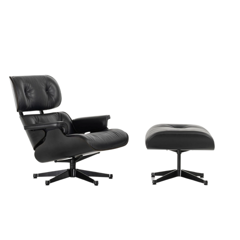 Iconic Design Charles Eames Lounge Chair & Ottoman – Ebony Ash Wood Itealian Leather