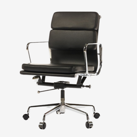 Eames Stylish Soft Pad Office Chair EA 217 - Low Back | Camel Leather