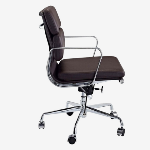 Eames Stylish Soft Pad Office Chair EA 217 - Low Back | Camel Leather