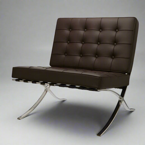Premium Barcelona Chair - Italian Leather |  Interior Furnishes | Chocolate Brown - Premium Barcelona Chairs from Interior Furnishes - Just $425.00! Shop now at Interior Furnishes