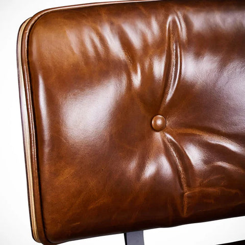 Iconic Eames Style Premium XL Lounge Chair and Ottoman - Walnut Wood | Waxed Vintage Tan