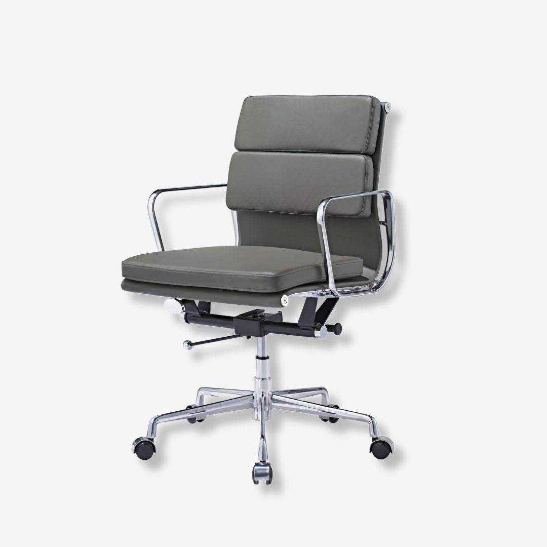 Eames Stylish Soft Pad Office Chair EA 217 - Low Back | Camel Leather