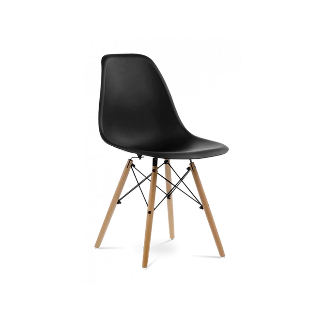 Eames DSW Black 1950s Dowel Side Dining Chair - Modern Kitchen and Dining Room Chair