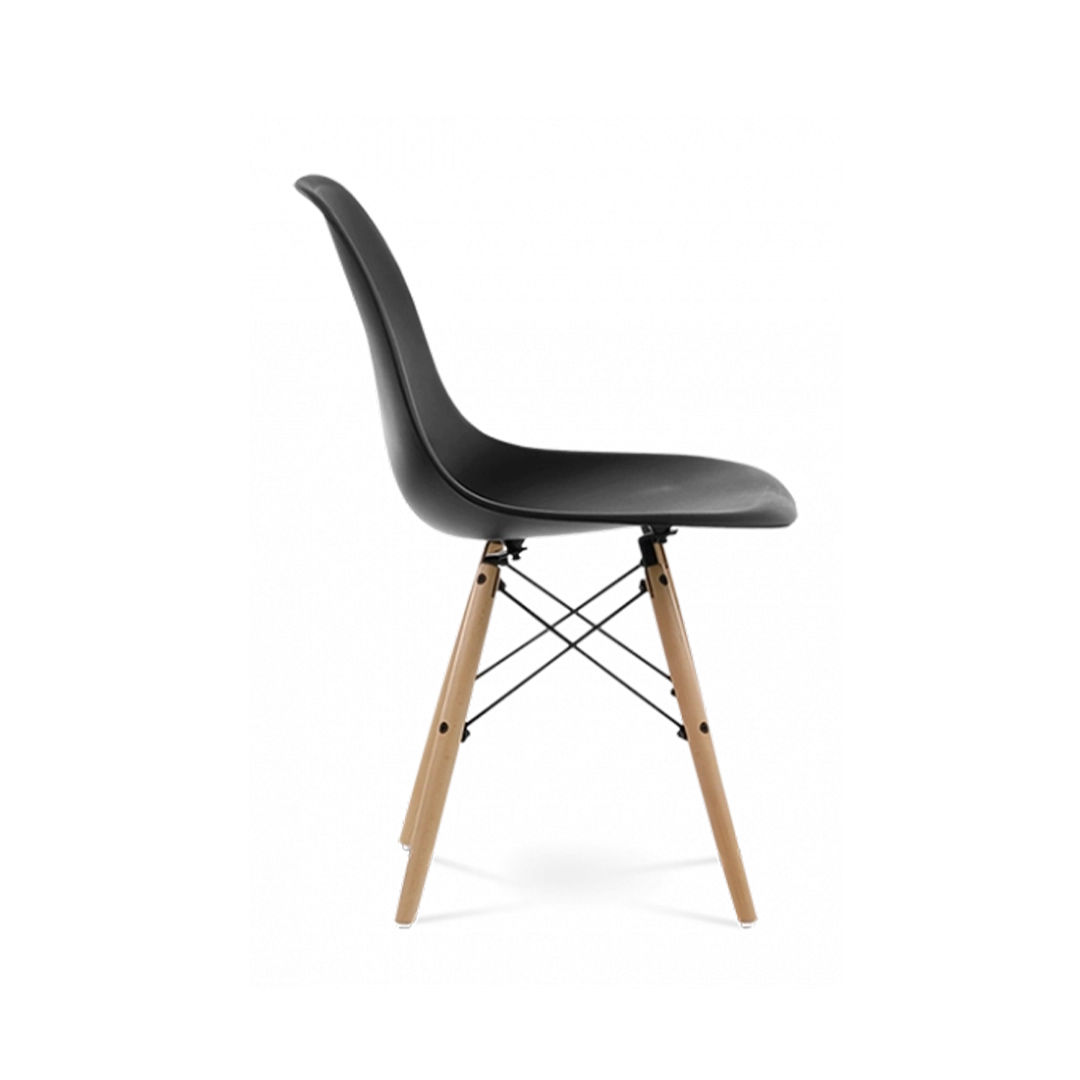 Eames DSW Black 1950s Dowel Side Dining Chair - Modern Kitchen and Dining Room Chair