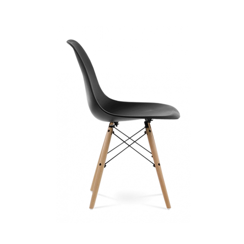 Eames DSW Black 1950s Dowel Side Dining Chair - Modern Kitchen and Dining Room Chair