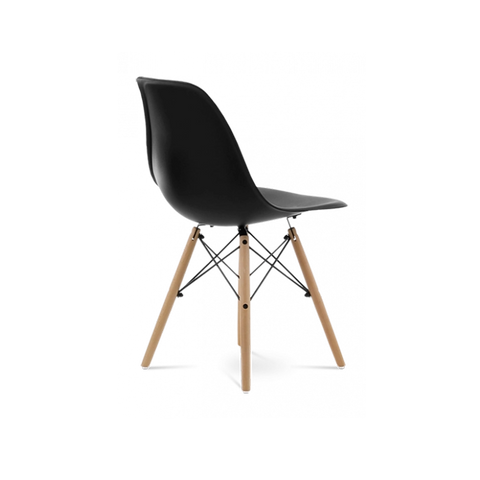 Eames DSW Black 1950s Dowel Side Dining Chair - Modern Kitchen and Dining Room Chair