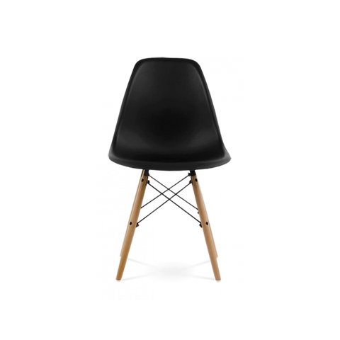 Eames DSW Black 1950s Dowel Side Dining Chair - Modern Kitchen and Dining Room Chair