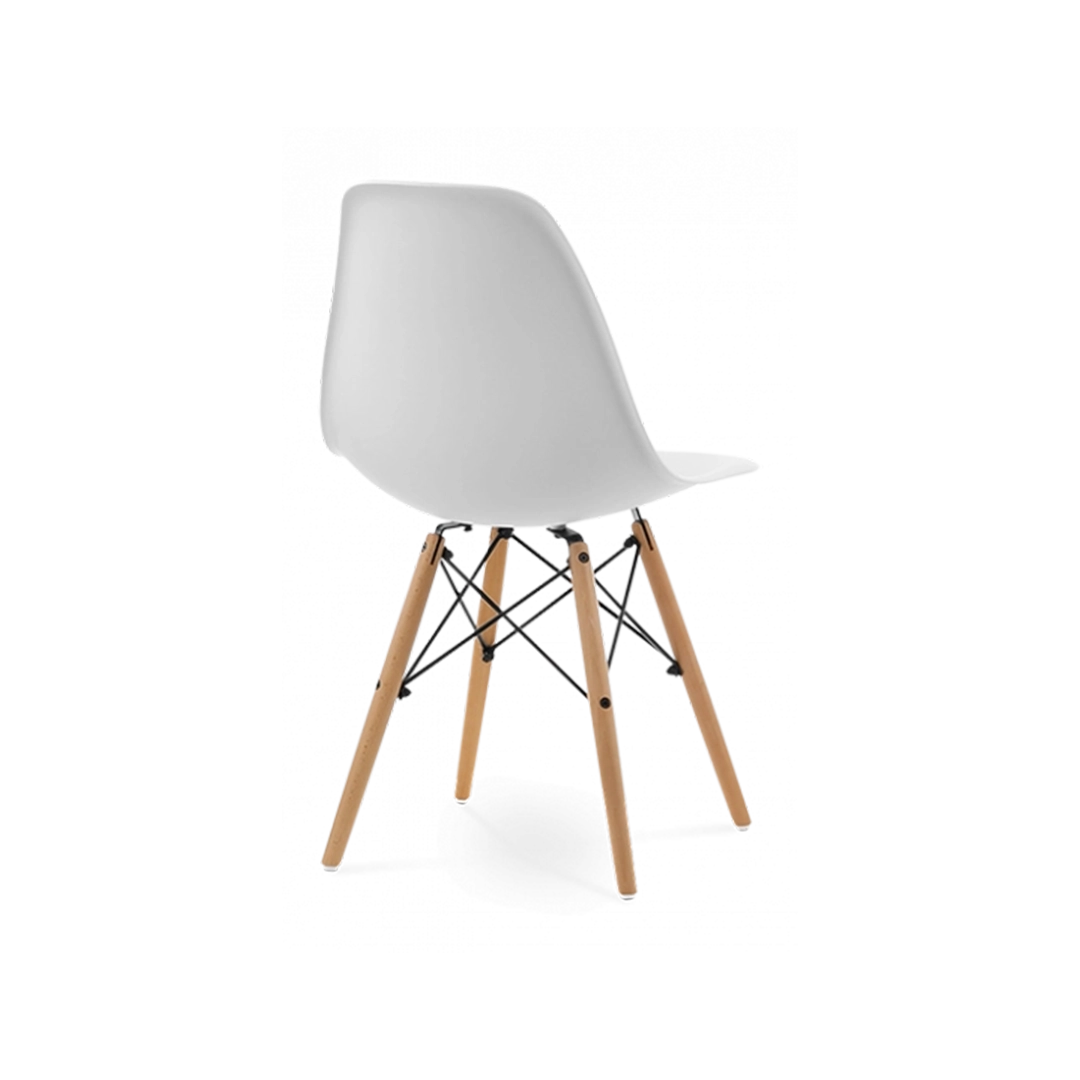 Eames DSW White 1950s Dowel Side Dining Chair - Timeless Elegance for Kitchen and Dining Room