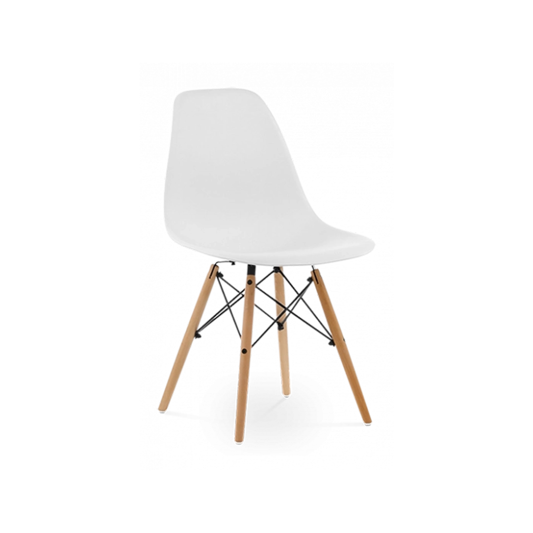 Eames DSW White 1950s Dowel Side Dining Chair - Timeless Elegance for Kitchen and Dining Room