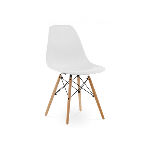 Eames DSW White 1950s Dowel Side Dining Chair - Timeless Elegance for Kitchen and Dining Room