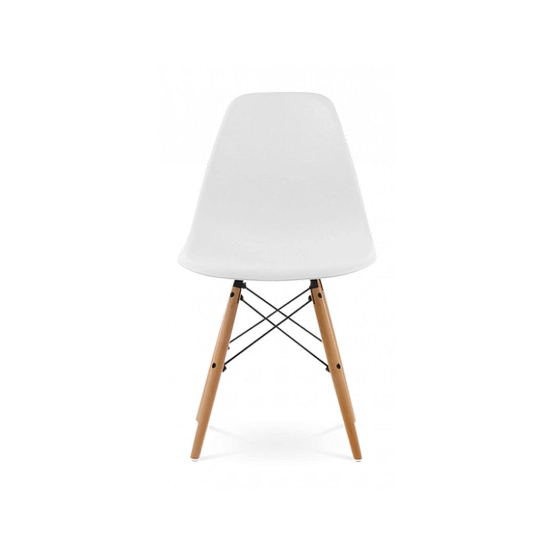 Eames DSW White 1950s Dowel Side Dining Chair - Timeless Elegance for Kitchen and Dining Room