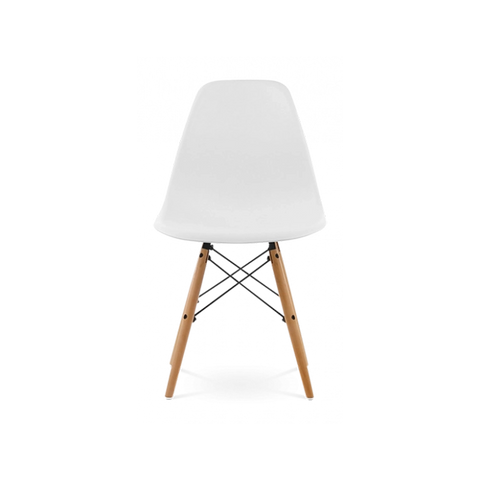 Eames DSW White 1950s Dowel Side Dining Chair - Timeless Elegance for Kitchen and Dining Room