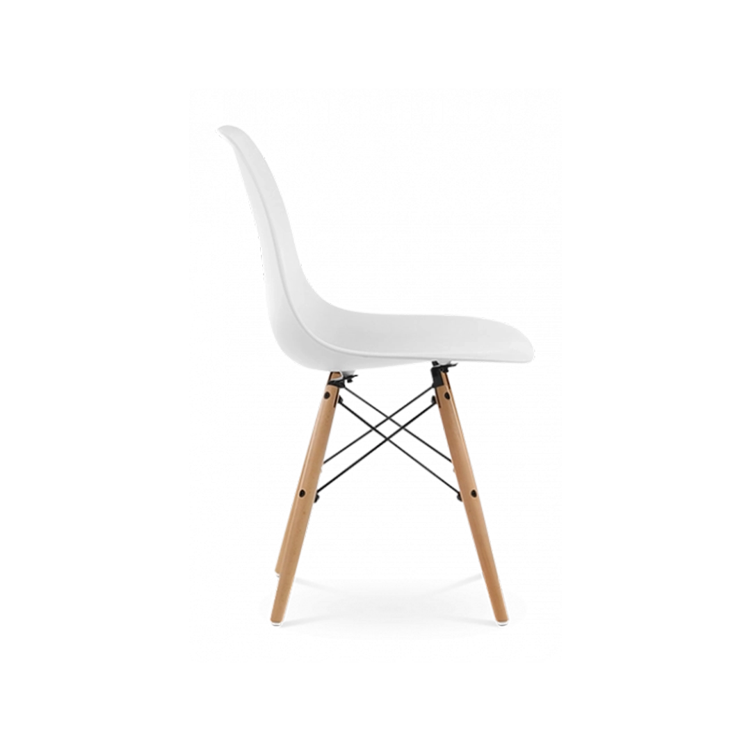 Eames DSW White 1950s Dowel Side Dining Chair - Timeless Elegance for Kitchen and Dining Room