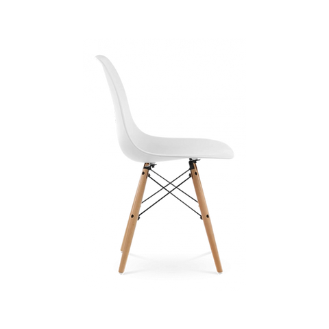 Eames DSW White 1950s Dowel Side Dining Chair - Timeless Elegance for Kitchen and Dining Room