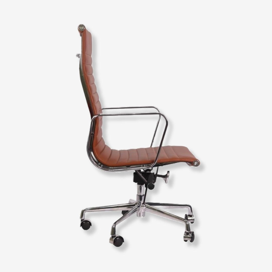 Eames Thin Pad Office Chair EA 119 - High Back Support | White Leather