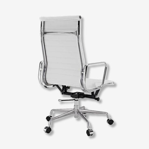 Eames Thin Pad Office Chair EA 119 - High Back Support | White Leather