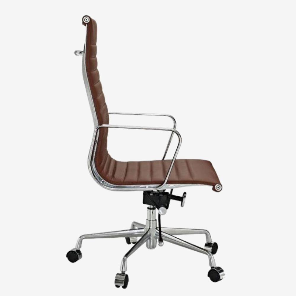 Eames Thin Pad Office Chair EA 119 - High Back Support | White Leather