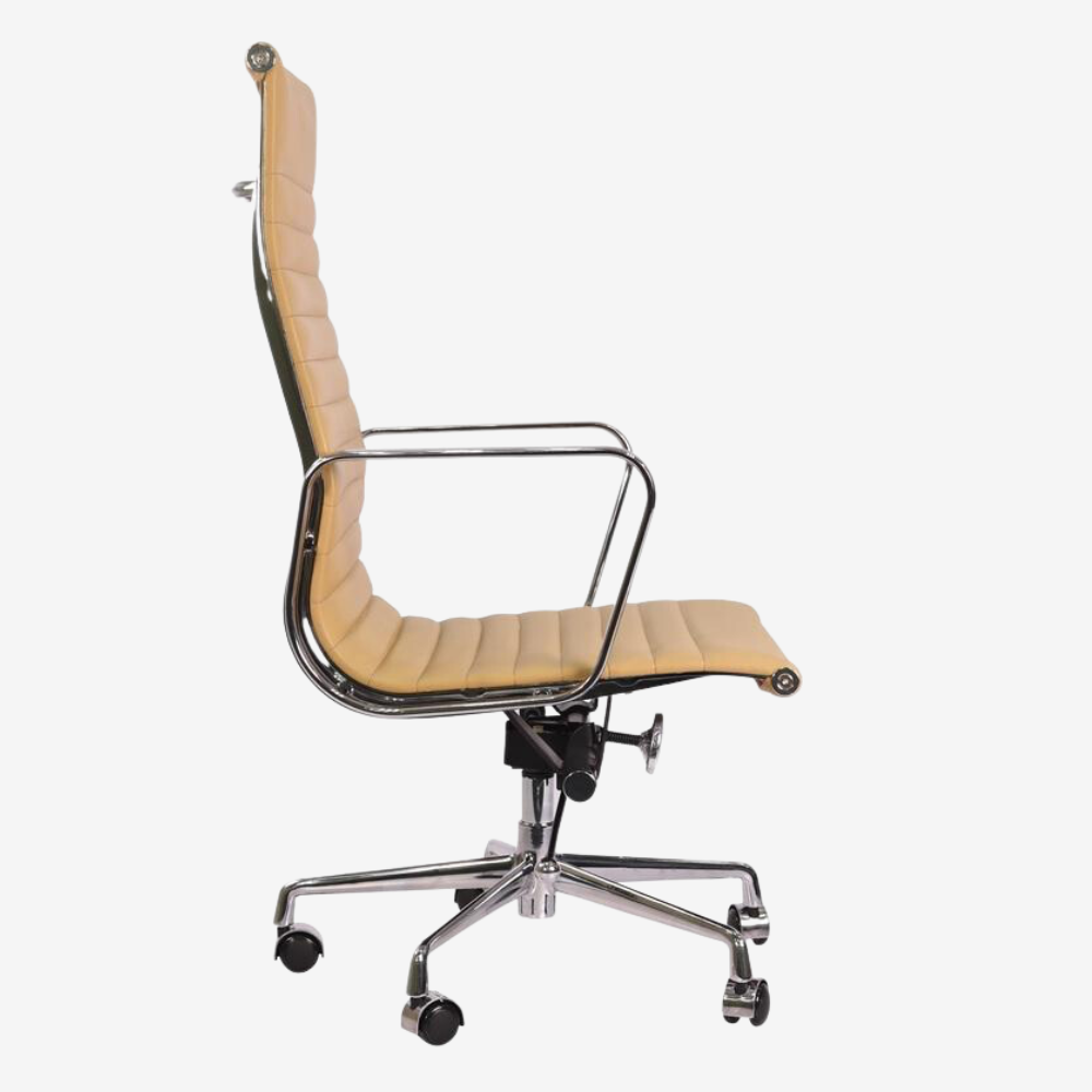 Eames Thin Pad Office Chair EA 119 - High Back Support | White Leather