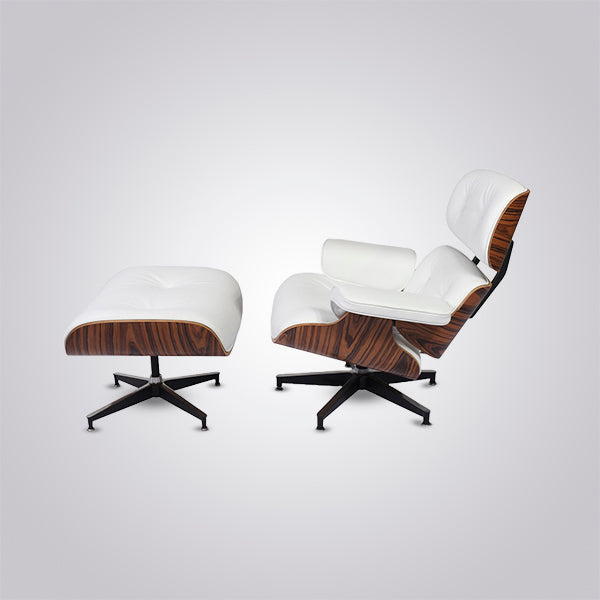 Charles Eames Iconic Lounge Chair & Ottoman - Rose Wood | White - Premium Lounge Chairs from Interior Furnishes - Just $675! Shop now at Interior Furnishes