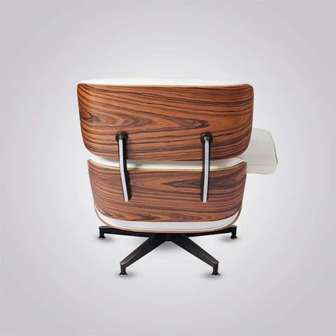 Eames Style XL Version Lounge Chair and Ottoman - Rosewood Black and White leather