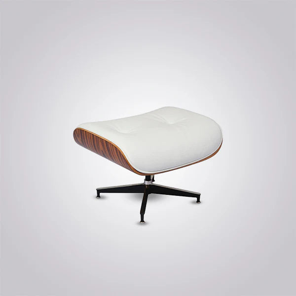 Eames Style XL Version Lounge Chair and Ottoman - Rosewood Black and White leather