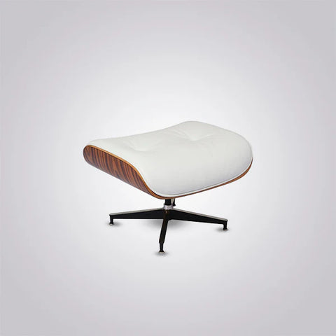 Eames Style XL Version Lounge Chair and Ottoman - Rosewood Black and White leather