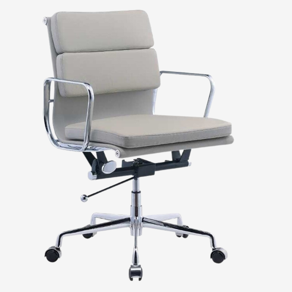 Eames Stylish Soft Pad Office Chair EA 217 - Low Back | Camel Leather
