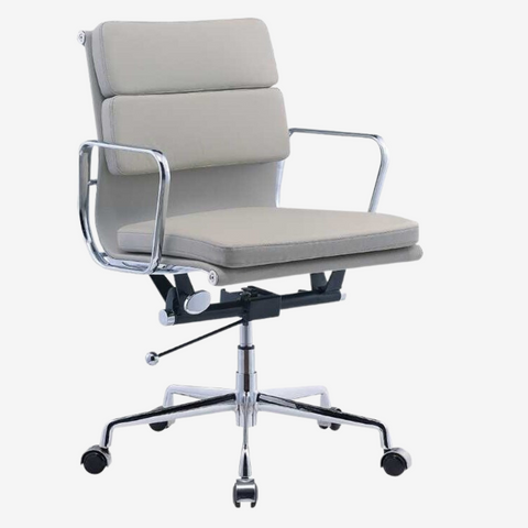 Eames Stylish Soft Pad Office Chair EA 217 - Low Back | Camel Leather