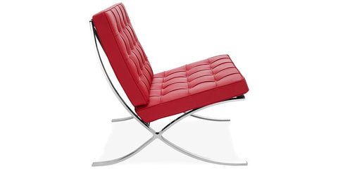Mies Barcelona Pavilion Chair - Premium Italian Leather | Red Interior Furnishes